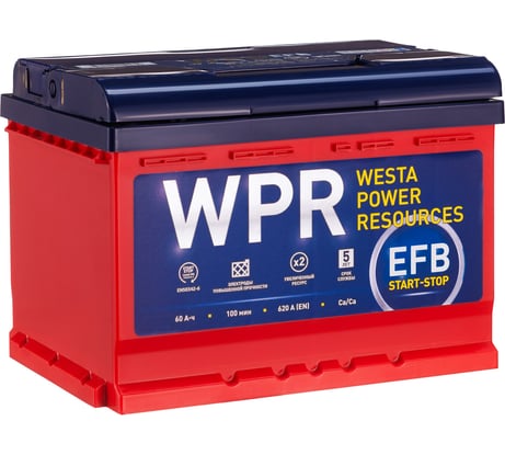 Аккумулятор WPR EFB 6ст 60 VLR 0 LB, 620 А EN, 560110311