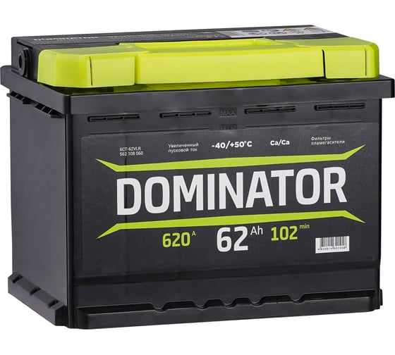Аккумулятор DOMINATOR 6 СТ 62 Ач 0 LR, 620 А ССА, 562108060 1