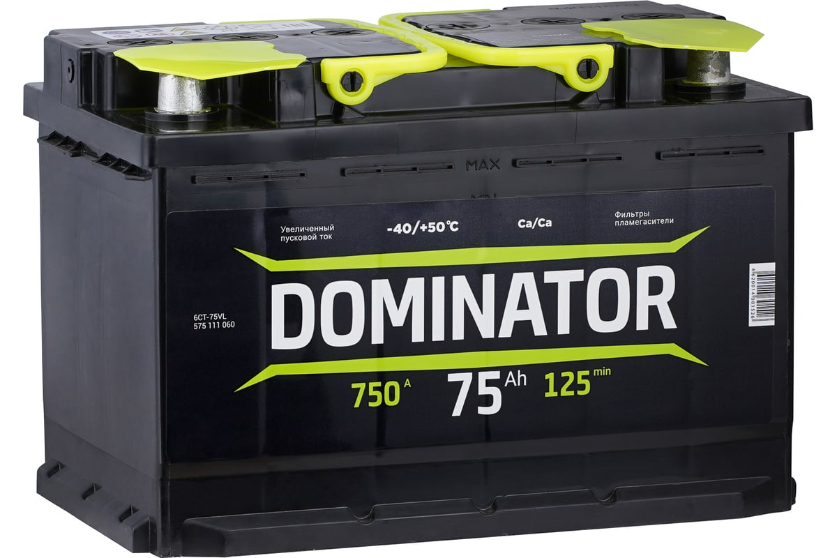 Аккумулятор DOMINATOR 6 СТ 75 Ач 1 L, 750 А ССА, 575111060