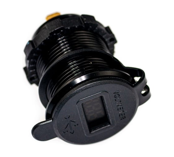 Разъем Usb в авто Pro Legend врезные, 12-24 В, 2USB + вольтметр, круглый, QC3.0A PL9373