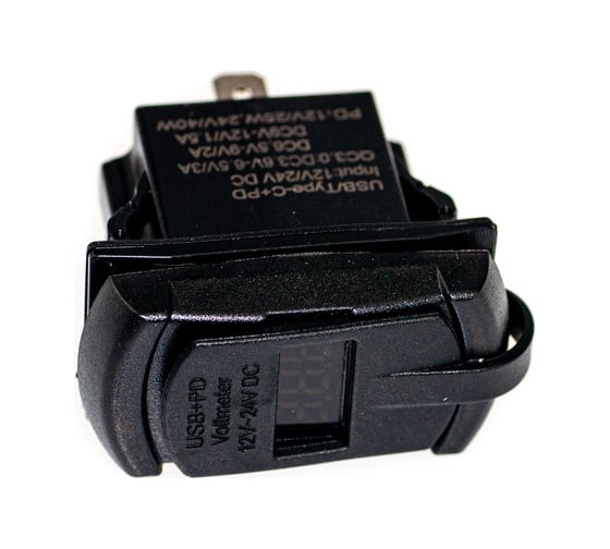 Разъем Usb в авто Pro Legend врезные, 12-24 В + вольтметр, прямоугольный, QC3.0 PL9375