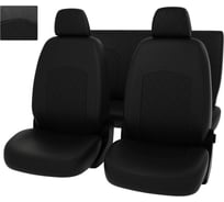 Чехлы PSV Оригинал для VW Jetta VI 2010-2018 г., Trendline, РОМБ, отстрочка черная, черная экокожа 135305