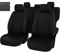 Чехлы PSV Оригинал для Hyundai Tucson IV 2020 черный, отстрочка красная, экокожа 135235