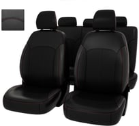 Чехлы PSV Оригинал для Kia Soul III 2019 черный, отстрочка красная, экокожа 135222