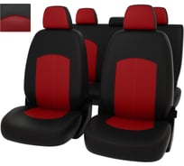 Чехлы PSV Оригинал для Kia K5 III 2020 черно-красная экокожа 135137