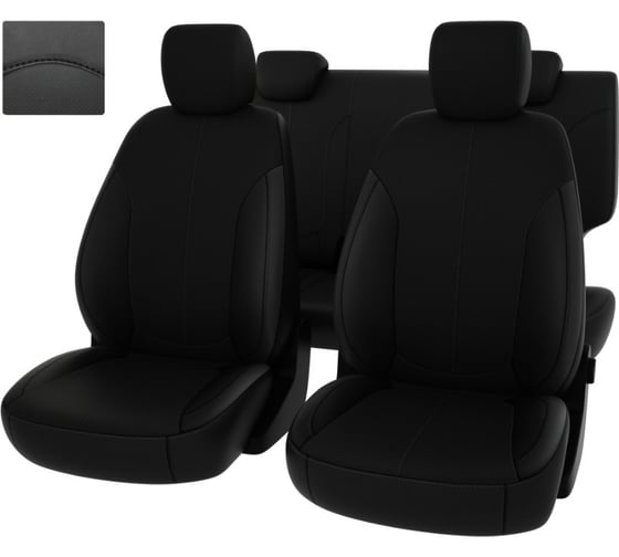 Чехлы PSV Оригинал для Hyundai Creta II 2021 г., черный, отстрочка черная, экокожа 135212 1