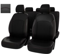 Чехлы PSV Оригинал для Kia Seltos I 2019 черный, отстрочка красная, экокожа 135420