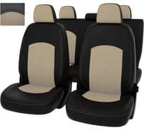 Чехлы PSV Оригинал для Renault Duster II 2020 дел. черно-бежевая экокожа 135060