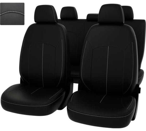 Чехлы PSV Оригинал для Renault Duster II 2020 дел. черная отстрочка, белая экокожа 135043 1