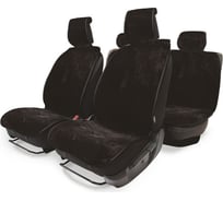 Меховые накидки на весь салон AUTOPROFI 11 предметов, искусственный мех чёрный MEX-1101 BK