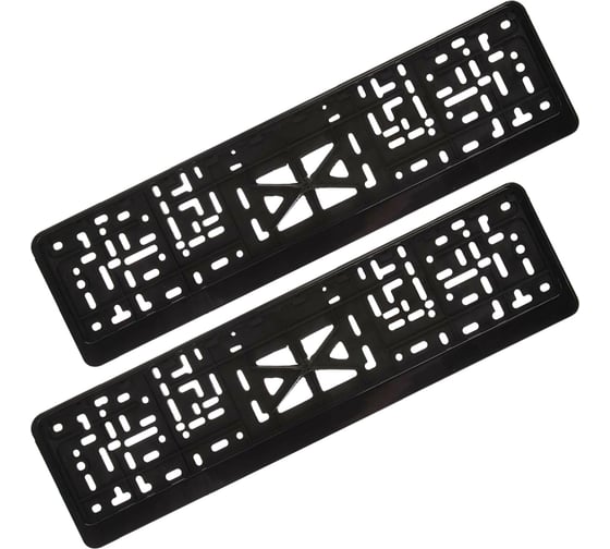 Рамка номерного знака ZiZay стандарт, пластик, без надписей, черная, комплект 2 шт., размер 540x140 мм ZZ0001