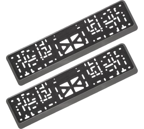 Рамка номерного знака ZiZay стандарт, пластик, без надписей, серая, комплект 2 шт, размер 540x140 мм ZZ0003