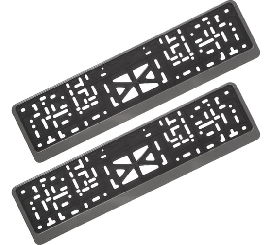 Рамка номерного знака ZiZay стандарт, пластик, без надписей, серая, комплект 2 шт, размер 540x140 мм ZZ0003