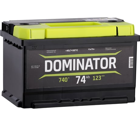Аккумулятор DOMINATOR 6 СТ 74 Ач 0 LR LB, 740 А ССА, 574114060