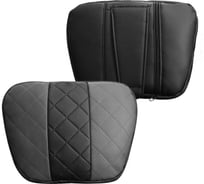 Подушка на подголовник PSV Lux Way РОМБ, черно-серый, экокожа 132336