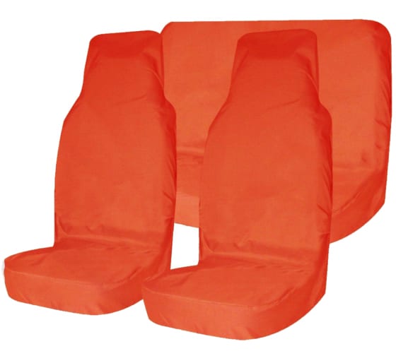 Комплект грязезащитных чехлов на передние и заднее сиденья 3шт, оранжевый Tplus T002082 1