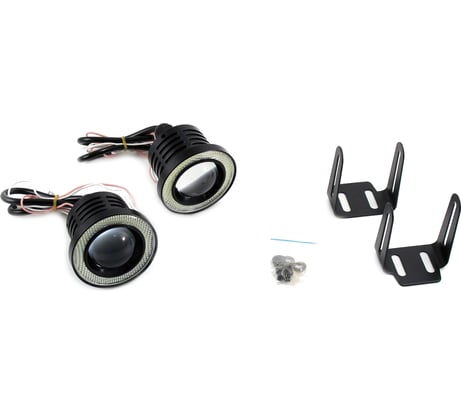 Противотуманные фары 64мм/10W с ангельск.глаз,линза Вымпел FOG LIGHT 5078