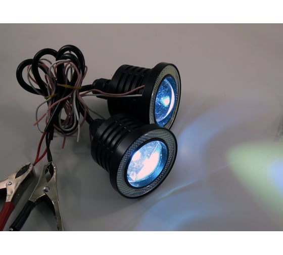 Противотуманные фары 64мм/10W с ангельск.глаз,линза Вымпел FOG LIGHT 5078