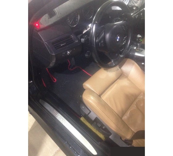 Комплект ковриков DuffCar в салон bmw 5 v (e60) 2002 — 2010, черный ромб с черным кантом 1543-1-9-14 1