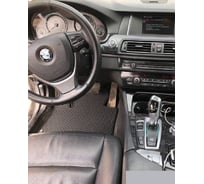 Комплект ковриков DuffCar в салон bmw 5 vi (f10) 2013 - 2017 рестайлинг, черный ромб с черным кантом 2527-1-9-14