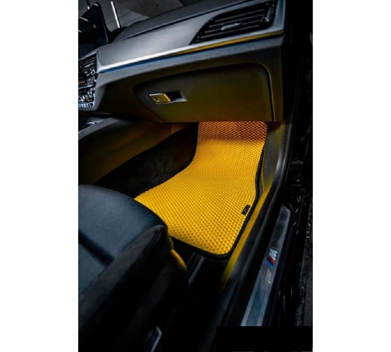 Комплект ковриков DuffCar в салон bmw 7 серии vi (g11/g12) рестайлинг 2019 -, черный ромб с черным кантом 4319-1-9-14 1