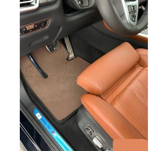 Комплект ковриков DuffCar в салон bmw x5 iv (g05) 2018 -, черный ромб с черным кантом 2645-1-9-14