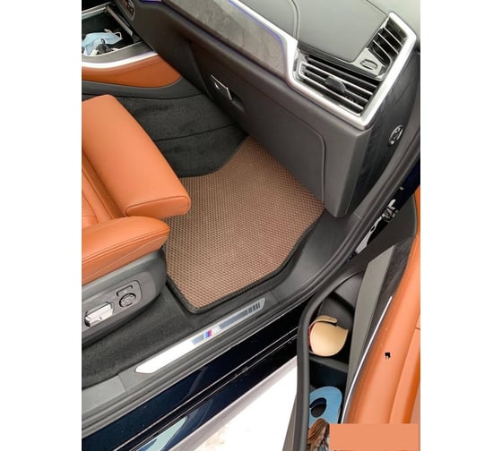 Комплект ковриков DuffCar в салон bmw x5 iv (g05) 2018 -, черный ромб с черным кантом 2645-1-9-14