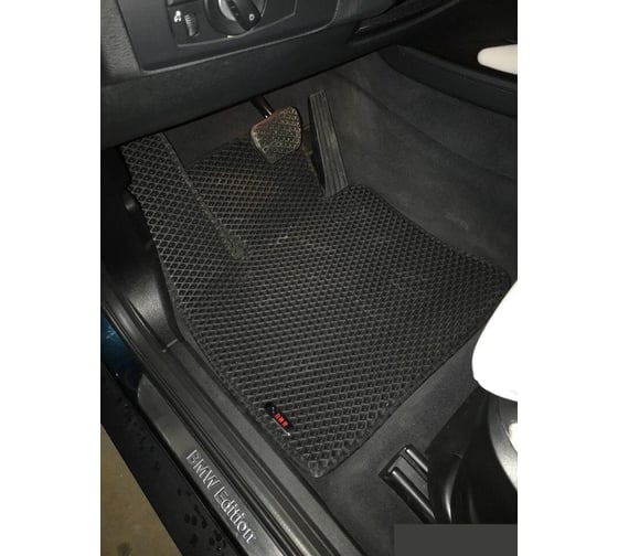 Комплект ковриков DuffCar в салон bmw x6 i (e71) 2007 — 2014, черный ромб с черным кантом 1555-1-9-14 1