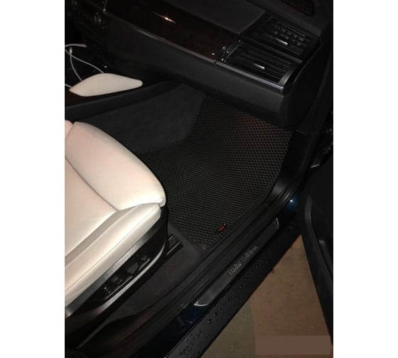 Комплект ковриков DuffCar в салон bmw x6 i (e71) 2007 — 2014, черный ромб с черным кантом 1555-1-9-14