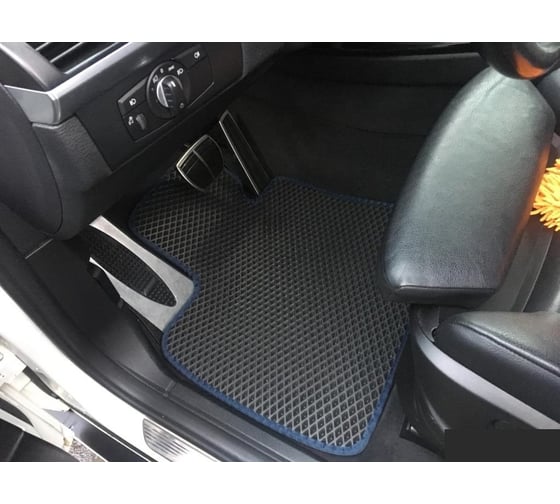 Комплект ковриков DuffCar в салон bmw x5 ii (e70) 2006 — 2013, черный ромб с черным кантом 1554-1-9-14 1