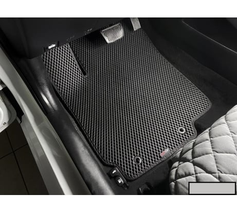 Комплект ковриков DuffCar в салон kia rio iii (qb) седан 2011 - 2017, ромб черный с черным кантом 1-1658-1-9-14