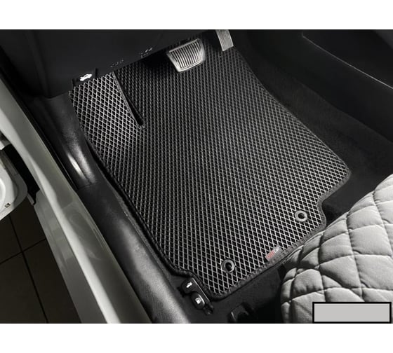 Комплект ковриков DuffCar в салон kia rio iii (qb) седан 2011 - 2017, ромб черный с черным кантом 1-1658-1-9-14