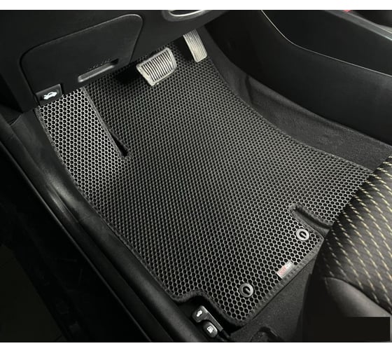 Комплект ковриков DuffCar в салон kia rio iv (fb) седан 2017 -, ромб черный с черным кантом 1-2473-1-9-14