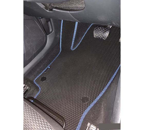 Комплект ковриков DuffCar в салон volkswagen polo vi 2020 -, ромб черный с черным кантом 1-2974-1-9-14 1