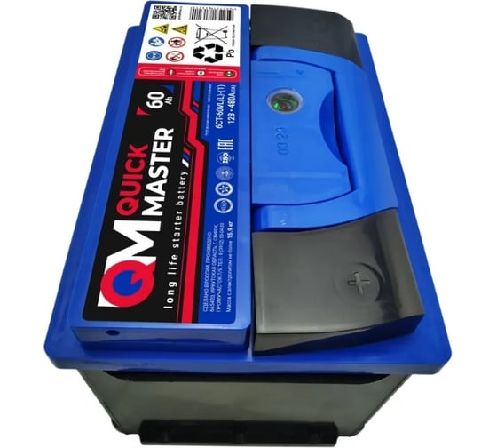 Аккумуляторная батарея Quick Master SP 6СТ-60 (L)-(1) 480А, 242x175x190 4657771813214