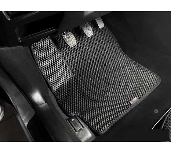 Комплект ковриков DuffCar в салон mazda 3 i (bk) 2003 - 2008, ромб черный с черным кантом 1-1709-1-9-14 1