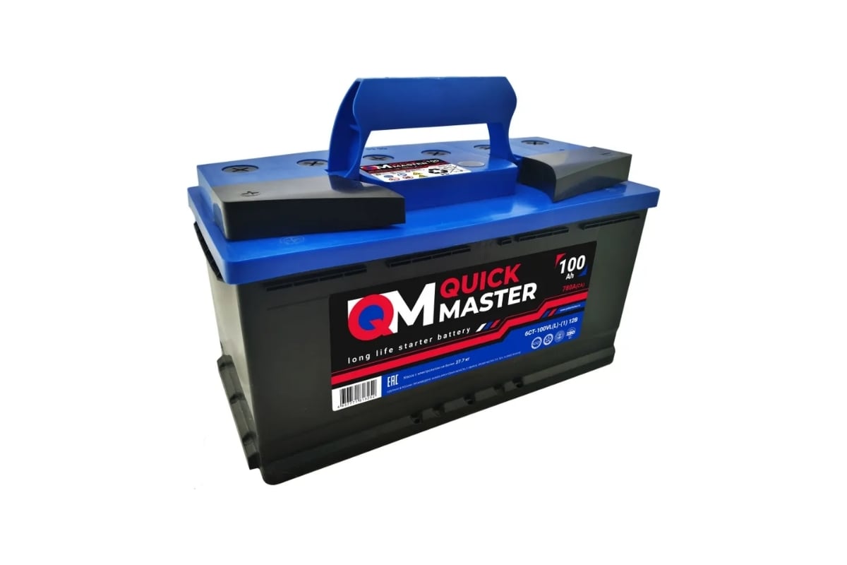 Аккумуляторная батарея quick master sp 6ст-100 (l)-(1) 780а, 353x175x190 4657771813252