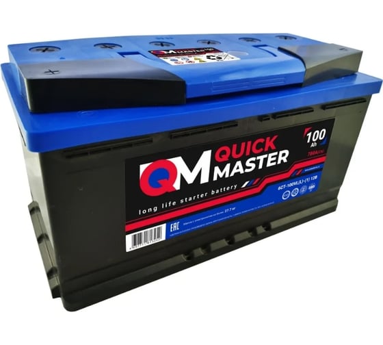 Аккумуляторная батарея Quick Master SP 6СТ-100 (L)-(1) 780А, 353x175x190 4657771813252
