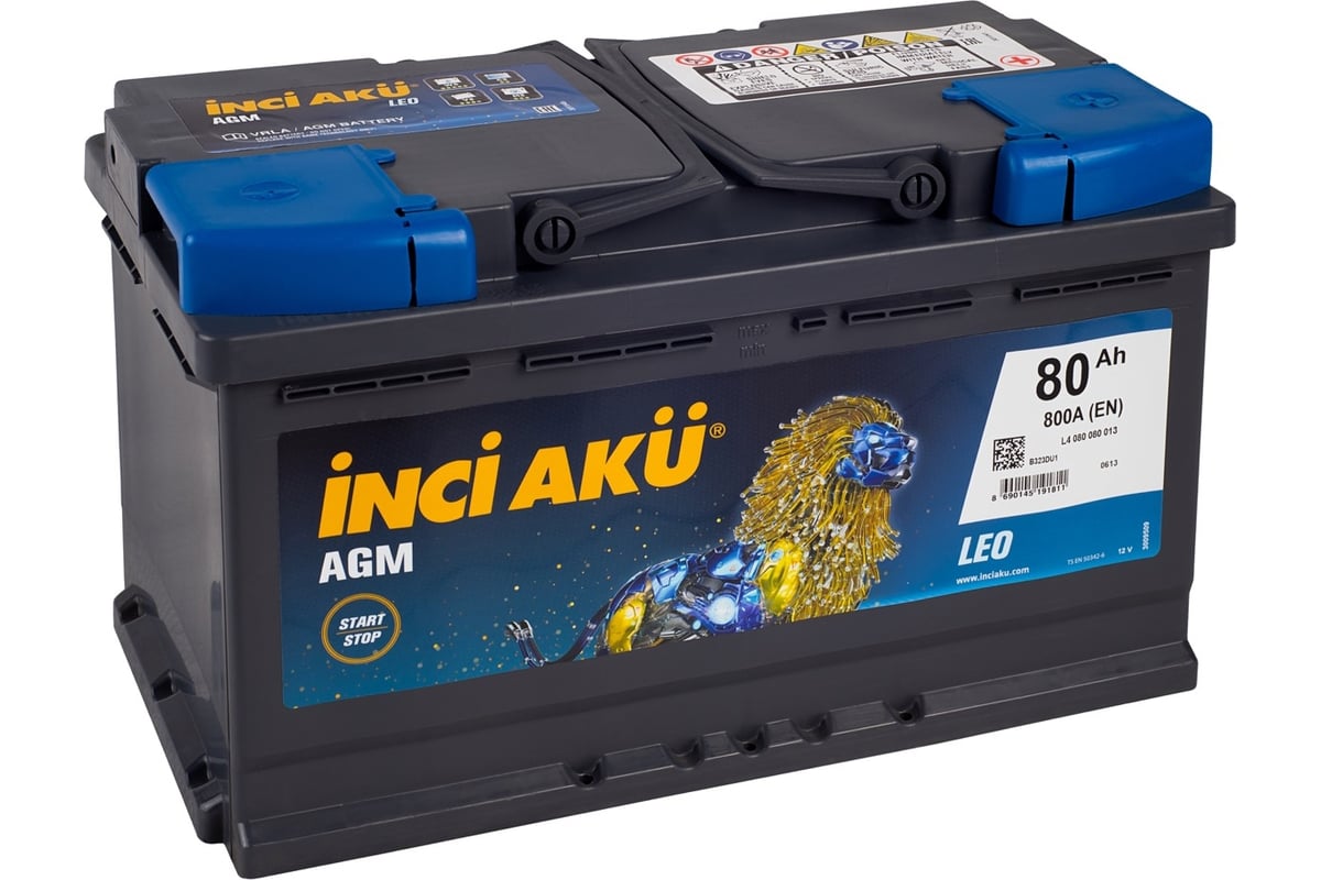 Аккумулятор INCI AKU AGM 80R 800A 315x175x190 462588 - выгодная цена, отзывы,  характеристики, фото - купить в Москве и РФ