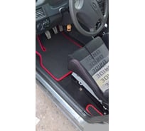 Автомобильные коврики DuffCar для lada (ВАЗ) priora седан (2007-2018), ромб черный с черным кантом 1-1679-1-9-14