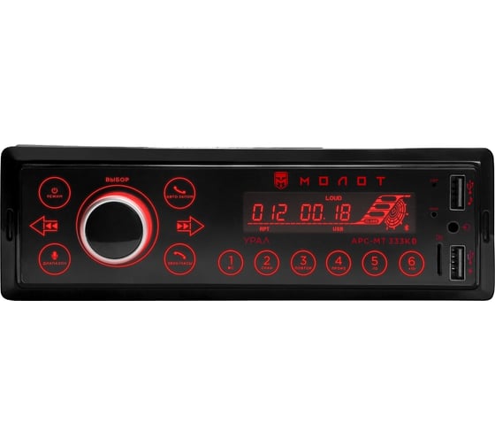 Радиоприемник Ural sound с USB, SD/MMC проигрывателем с функцией Bluetooth УРАЛ МОЛОТ АРС-МТ 333К