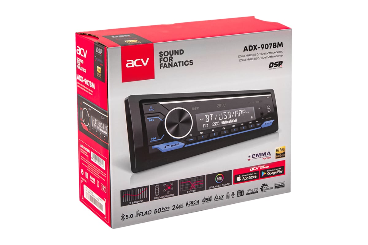 Магнитола ACV 1DIN ADX-907BM - выгодная цена, отзывы, характеристики ...