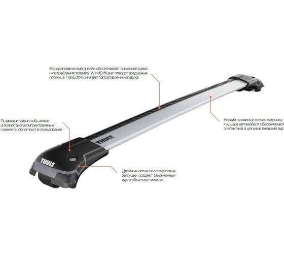 Комплект багажника Thule WingBar Edge для а/м с продольными рейлингами 9581