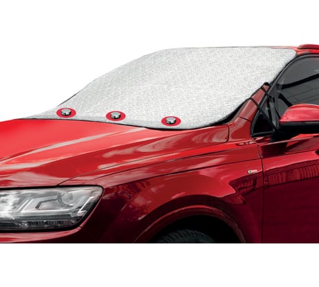 Всесезонный защитный чехол на лобовое стекло автомобиля AUTOPROFI 187x128 см, прочный трехслойный материал: фольгированный полиэтилен (PE), слой синтетического полимерного материала AUTOPROFI WPR100