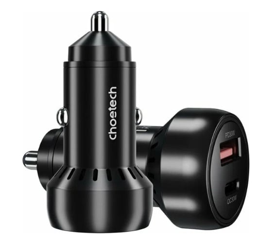 Автомобильное зарядное устройство Choetech 60 Вт, USB A QC3.0 + USB C PD3.0 TC0014-BK