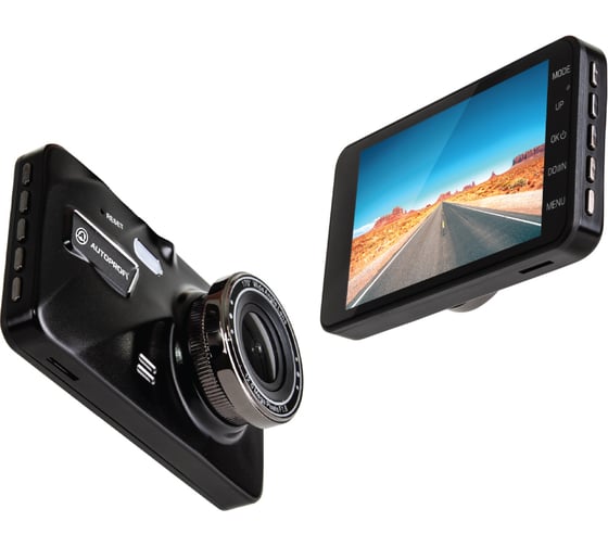 Видеорегистратор AUTOPROFI 1080Р, угол обзора 140, дисплей 4", камера заднего вида, память до 128 Гб DVR-4001T