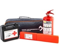 Набор автомобилиста TopAuto техосмотр м сумка, огнетушитель оп-2 железный с манометром, аптечка по ту, знак rt-199 eac НАТМ