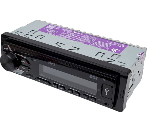 Автомагнитола FIVE 1din, белая, Bluetooth, USB, AUX, SD, FM, 4х50 F26W