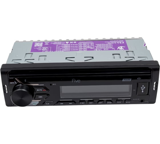 Автомагнитола FIVE 1din, белая, Bluetooth, USB, AUX, SD, FM, 4х50 F26W