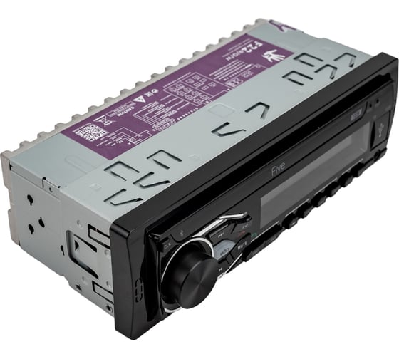 Автомагнитола FIVE 1din, красная, Bluetooth, USB, AUX, SD, FM, 4х50 F22R
